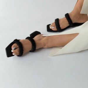 SENSO Harley II Black Satin Sandals